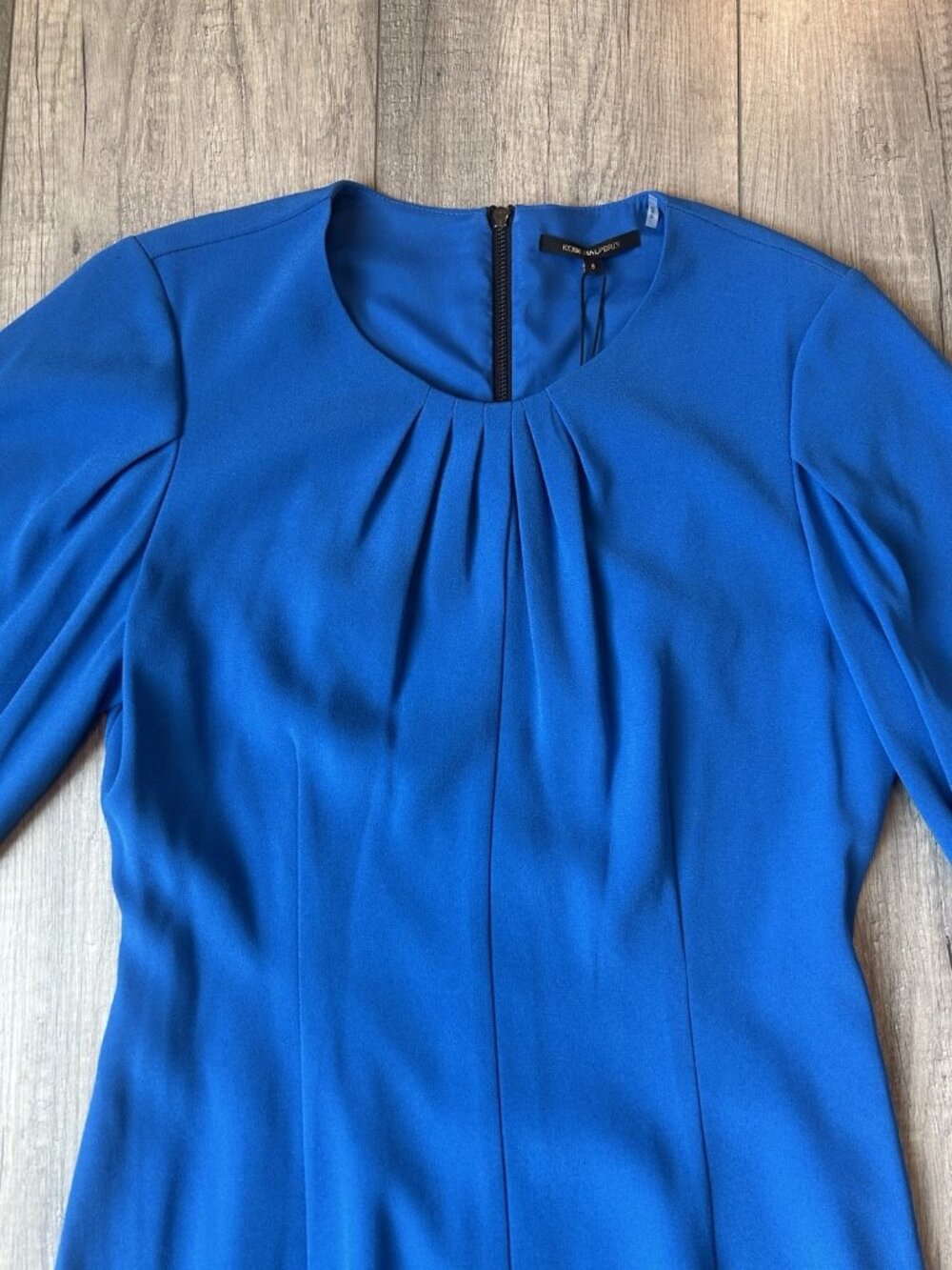 Kobi Halperin Jemima Dress 8 Blue Teal Pleated Long Sleeve NWT Graduation New - Picture 4 of 16